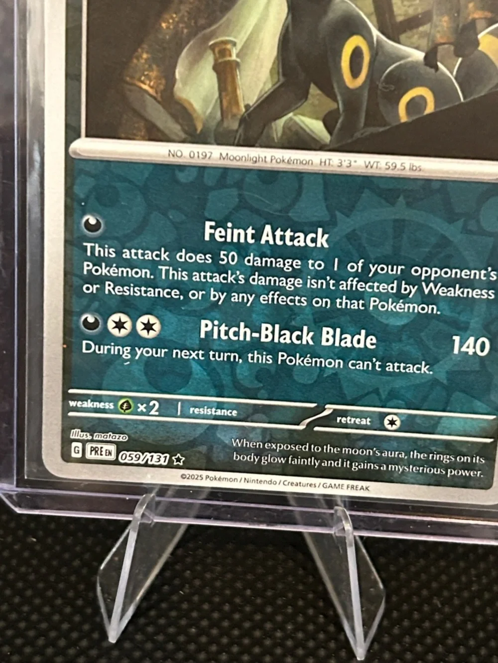 Pokemon Umbreon 059/131 Reverse Holo‎ from Prismatic Evolutions Set M/NM